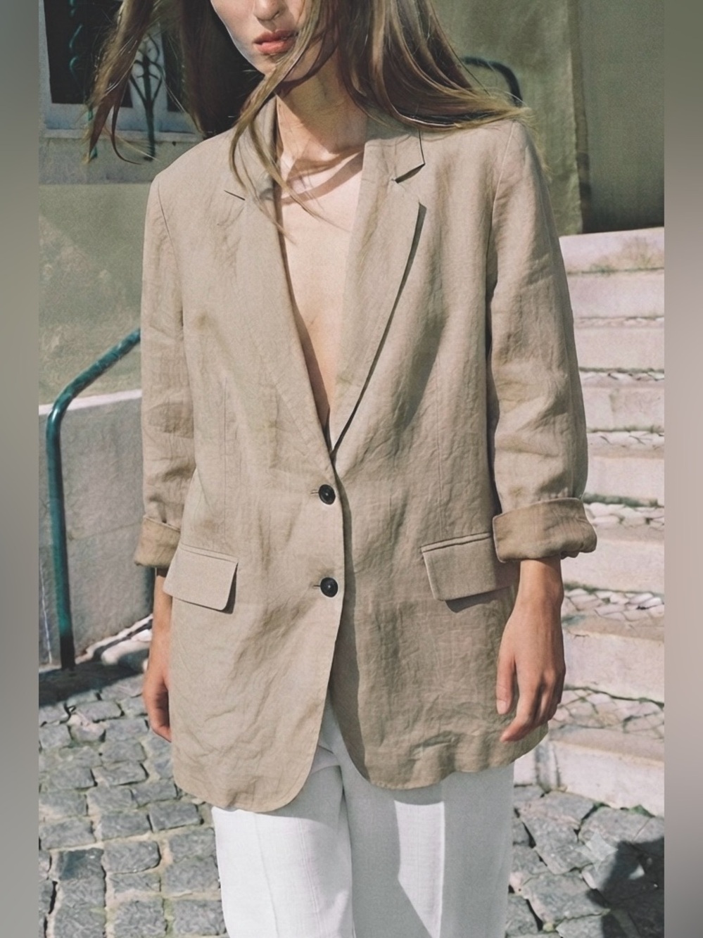 Quince 100% European Linen Blazer in Driftwood Size XXL Resort Vacation Cruise